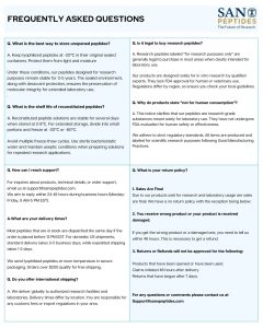 Sano Peptides FAQ Frequently Asked Questions